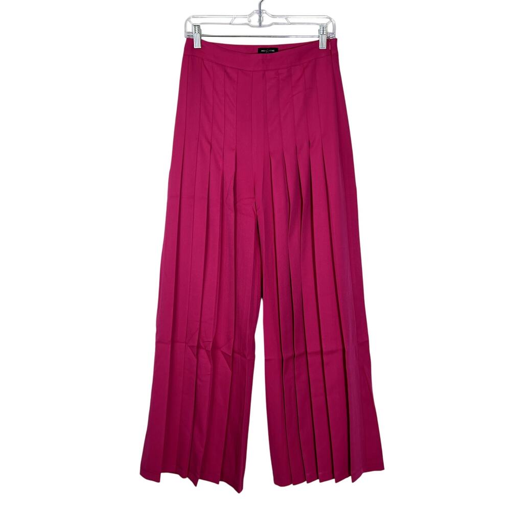 NWT Area Stars Hot Pink Pleated Wide Leg Side Zip Formal Dressy Trousers Pants S